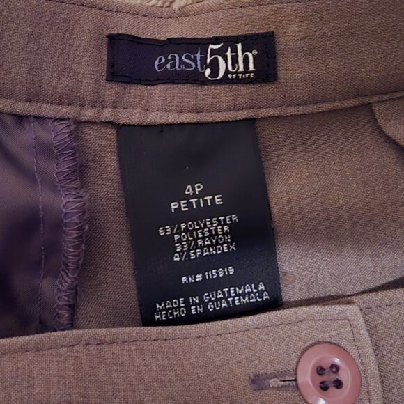 NWOT 2 Pairs East 5th Straight Trouser Dress Slacks Pants Dk Navy&Tan Women's 4P - Picture 7 of 7